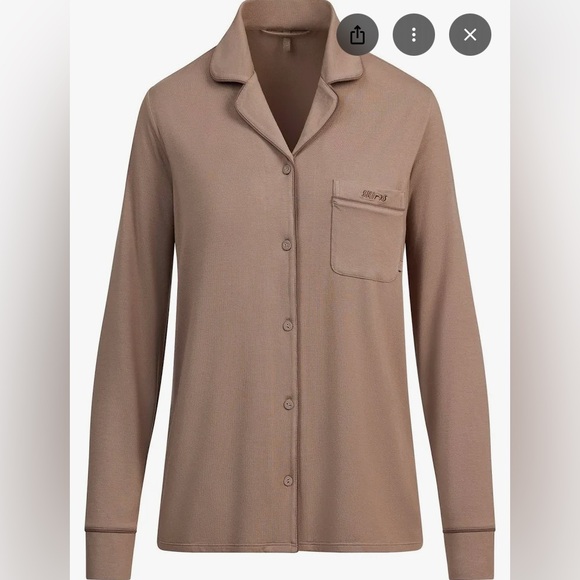 SKIMS**RARE** Long Sleeve Sleep Set-FOSSIL-XS-BNWT - Picture 2 of 9